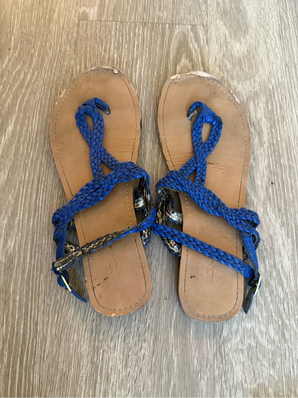 Merona Braided Royal Blue Leather Sandals